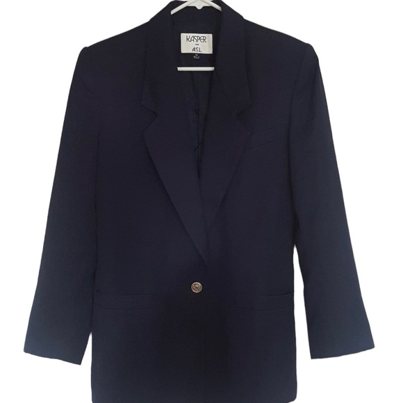 Kasper for ASL Black Blazer Jacket Vintage - Picture 1 of 7